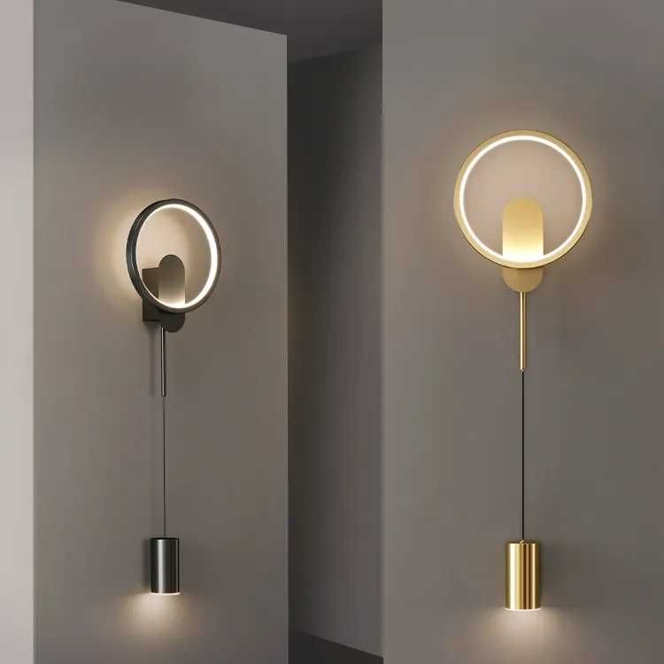 Złota lampka nocna do sypialni ,lampa ścienna do salonu
