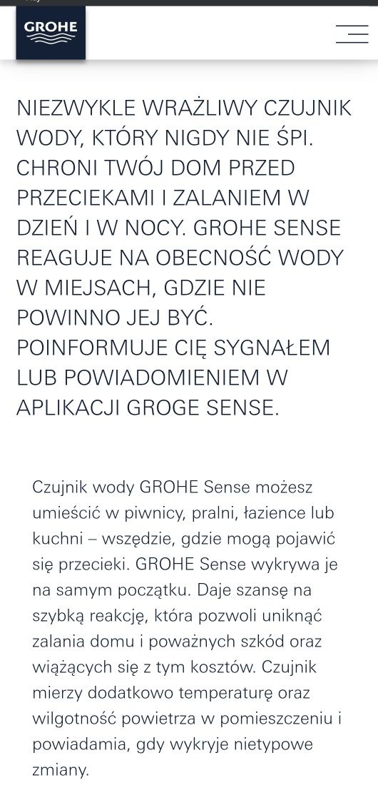 GROHE Sense inteligentny czujnik zalania