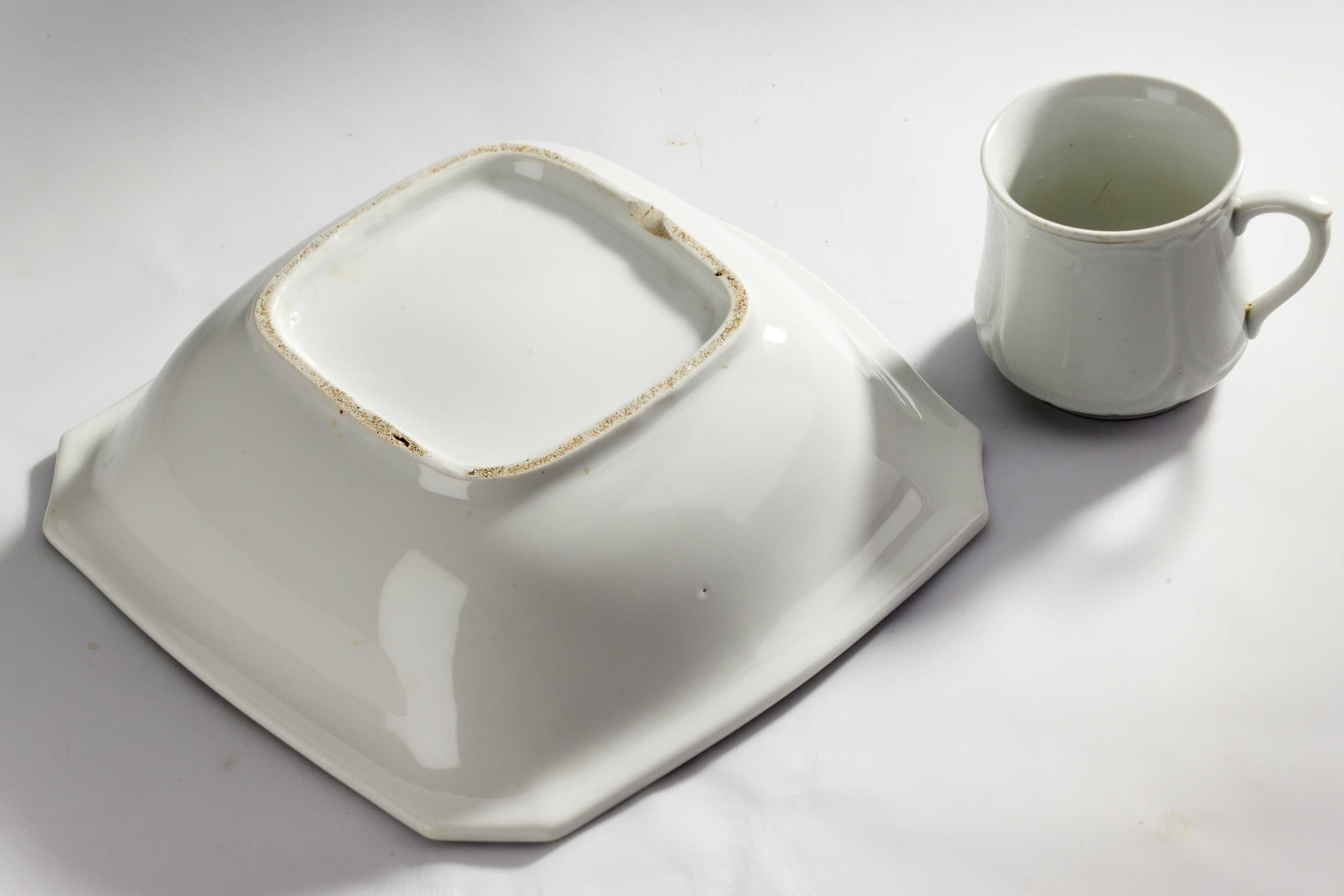 Porcelanowa misa salaterka kwadratowa 26x26cm biała masywna