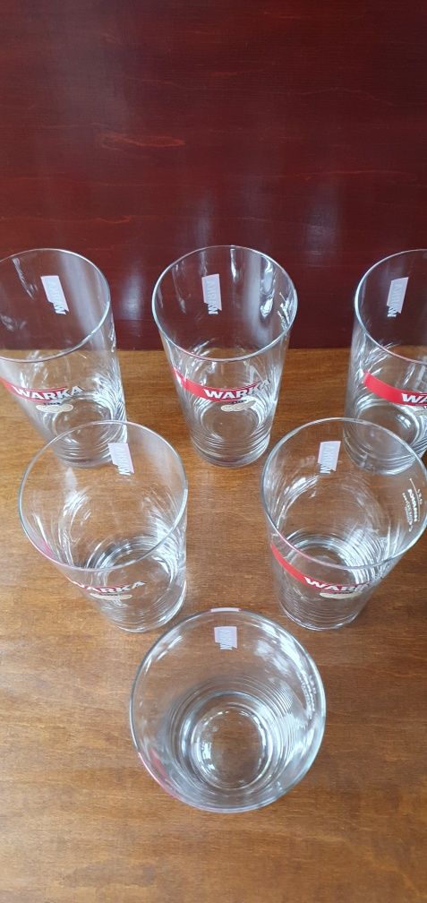 Sześć szklanek do piwa Warka + siódma gratis jeżeli odbiór osobisty.