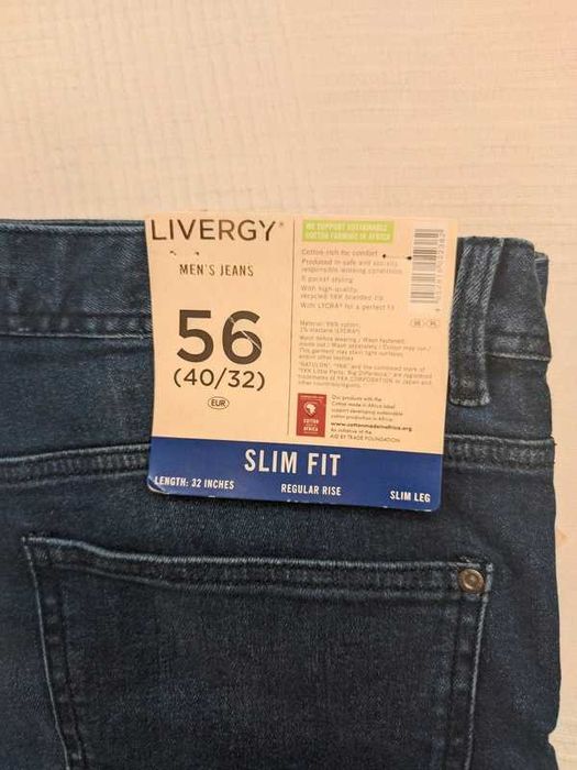 Spodnie jeansy męskie jesienne zimowe wygodne LIvergy 56