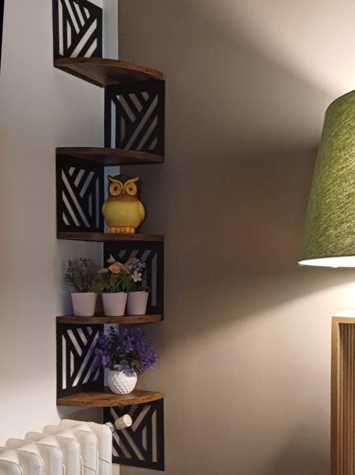 Półka Narożna Na Ścianę Loft 5 Poziomowa oziomów Industrial Minimalist