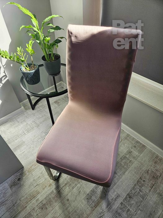 Pokrowce na krzesła elastyczne 4 sztuki różowe róż komplet