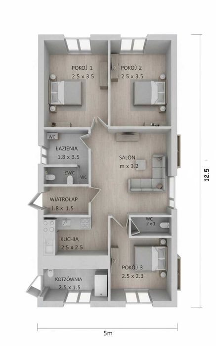 Nowoczesny dom z kontenerów 2 X 40HQ OW , 60m2 gotowe do zamieszkania!