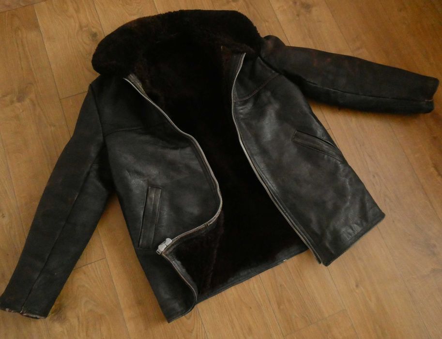 Kurtka skórzana męska skóra PILOTKA Kożuch MILITARY lotnicza L