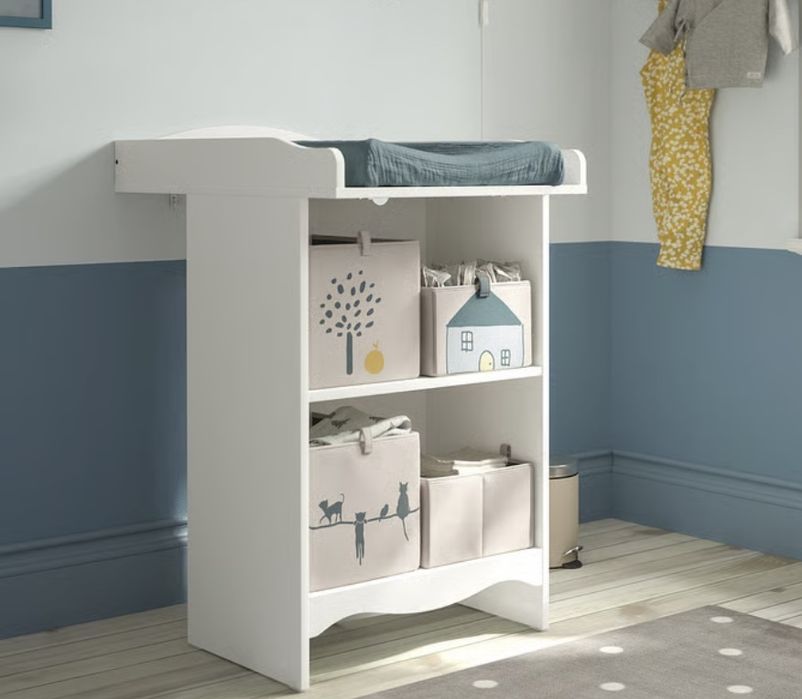 SMÅGÖRA Stolik do przewijania/regał, biały. Przewijak