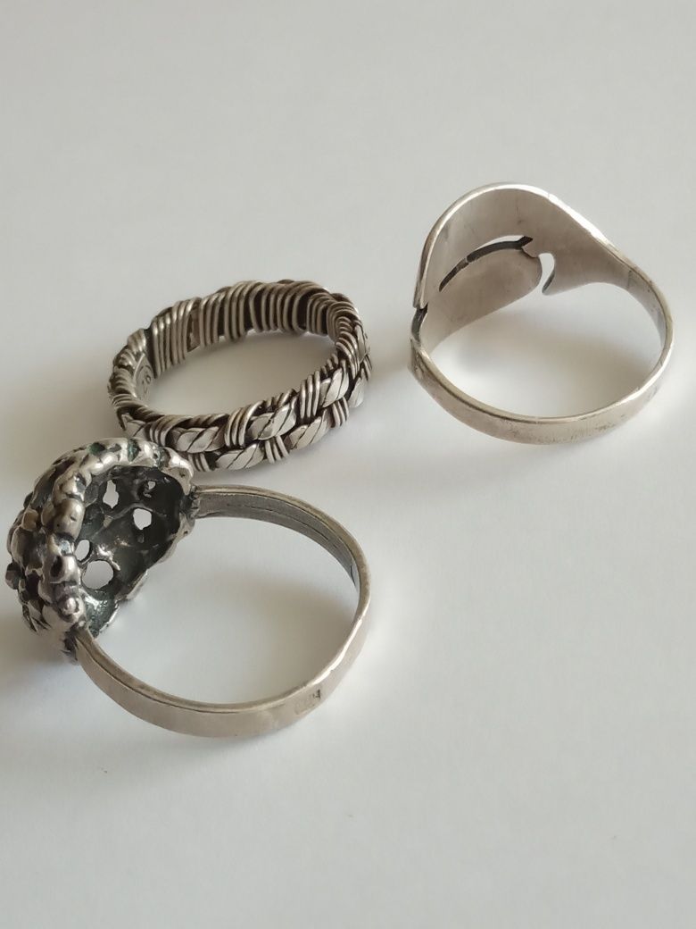 Srebrny stary pierścionek (warmet, PRL)