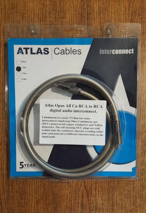 Цифровий коаксіальний кабель Atlas Opus All Cu  0,5м  1м