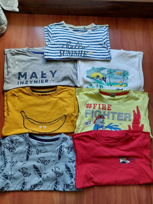 Zestaw/komplet 7 szt t-shirt koszulka na krótki rękaw 122