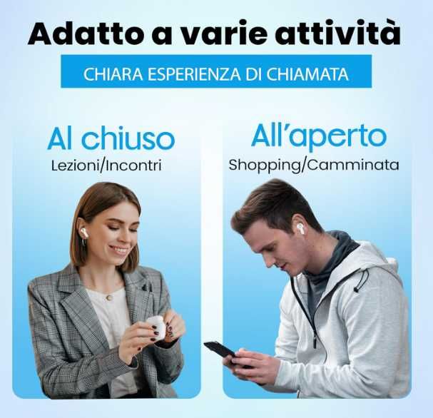 Oguol Słuchawki douszne Bluetooth 5.3 z 4mikrofonami HD bezprzewodowe