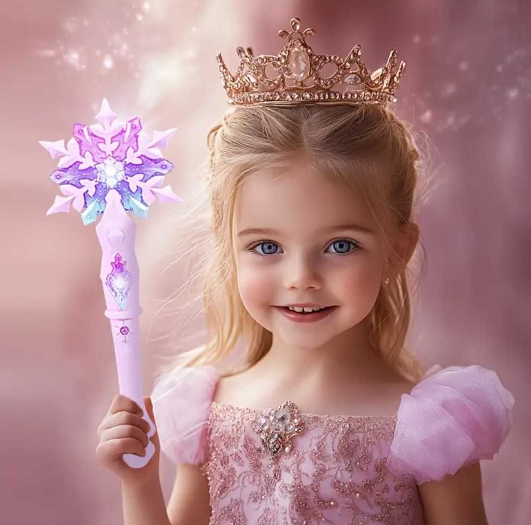 Magiczna różdżka Elsa Elza wróżka berło akcesoria przebranie świeci!