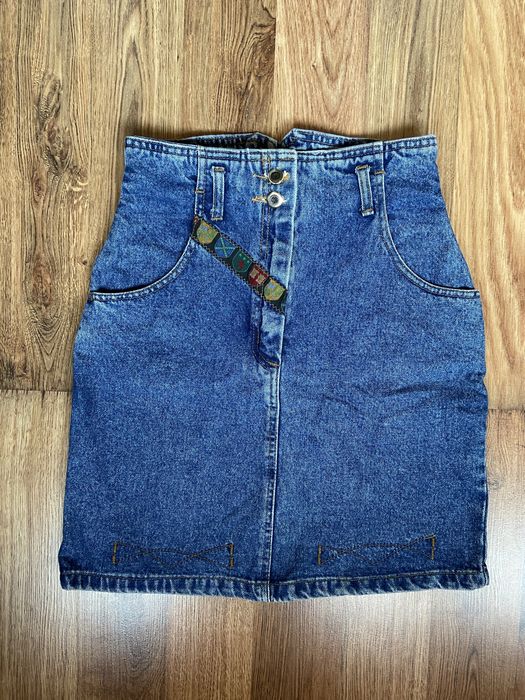 Джинсовая юбка из плотного денима Джинсова спідниця висока посадка