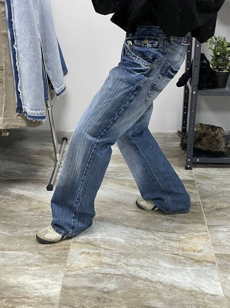 Широкі джинси y2k japanesse baggy rap pants fade широкие штаны реп