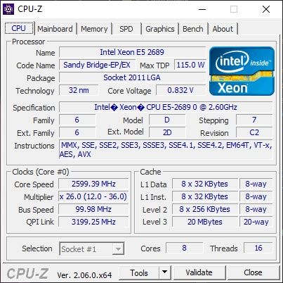Процессор Intel Xeon E5 2689 2.6Ghz + ОЗУ 16GB 1333 + Материнка