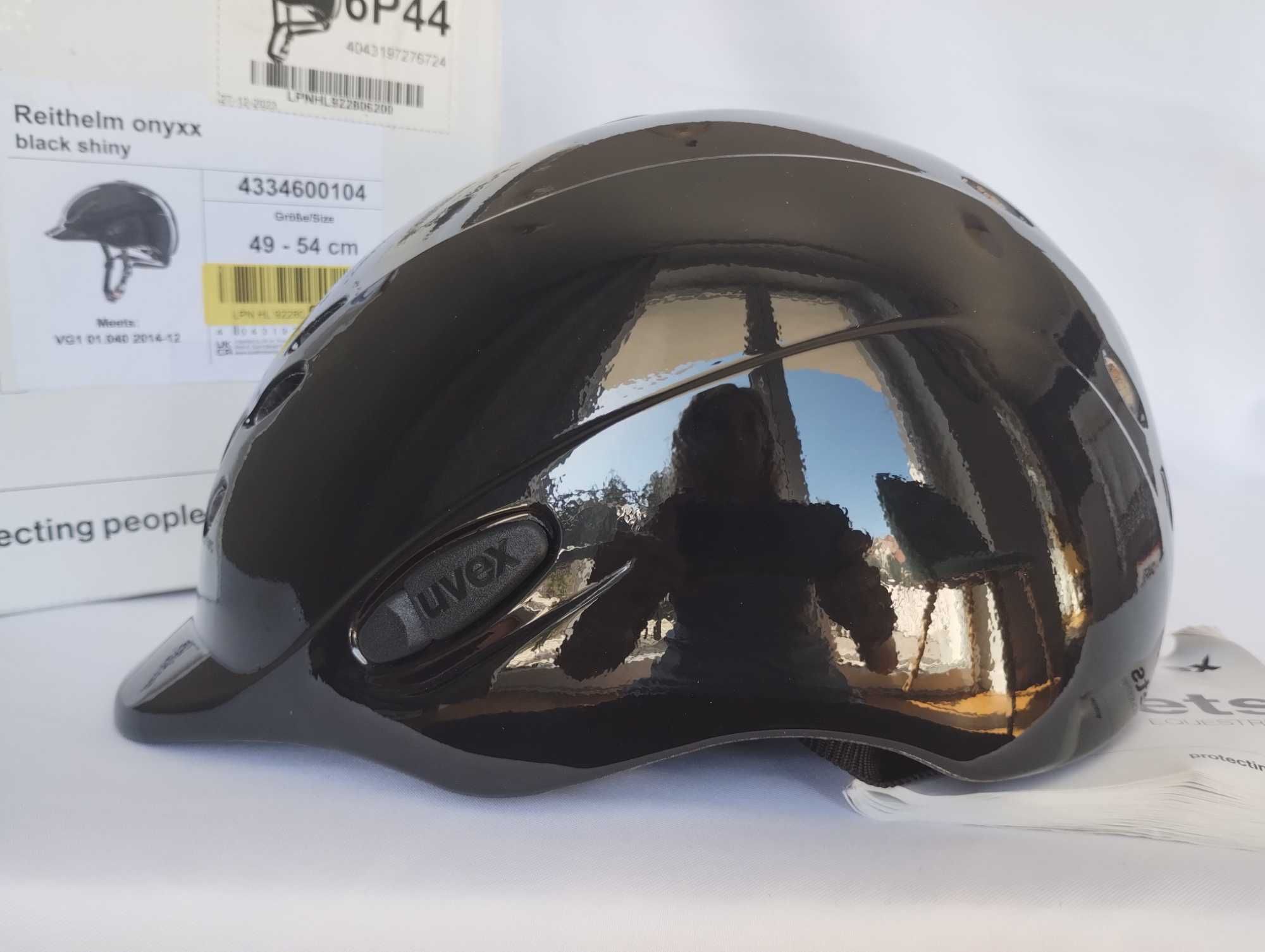 Kask jeździecki toczek Uvex Reithelm Onyxx Black Shiny 3XS-XS 49-54cm