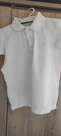 Biała koszula Reserved 122 polo z kołnierzykiem