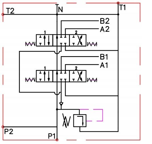 4/24 Zestaw tur Joystick Linki Rozdzielacz Elektrozawór 3 Sekcje