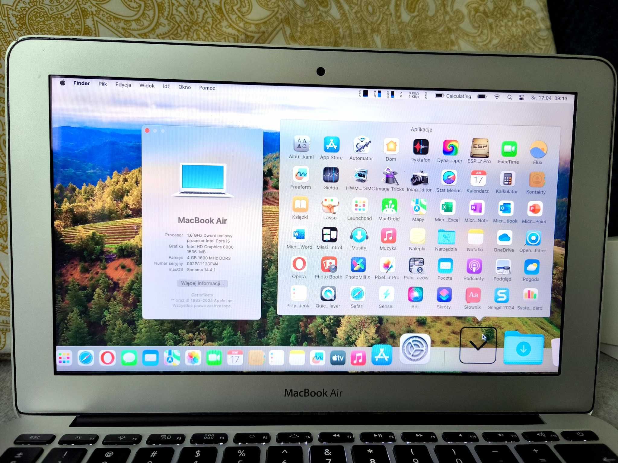 Apple MacBook Air Core i5 2,6Ghz MacOS Sonoma PL i Dużo aplikacji