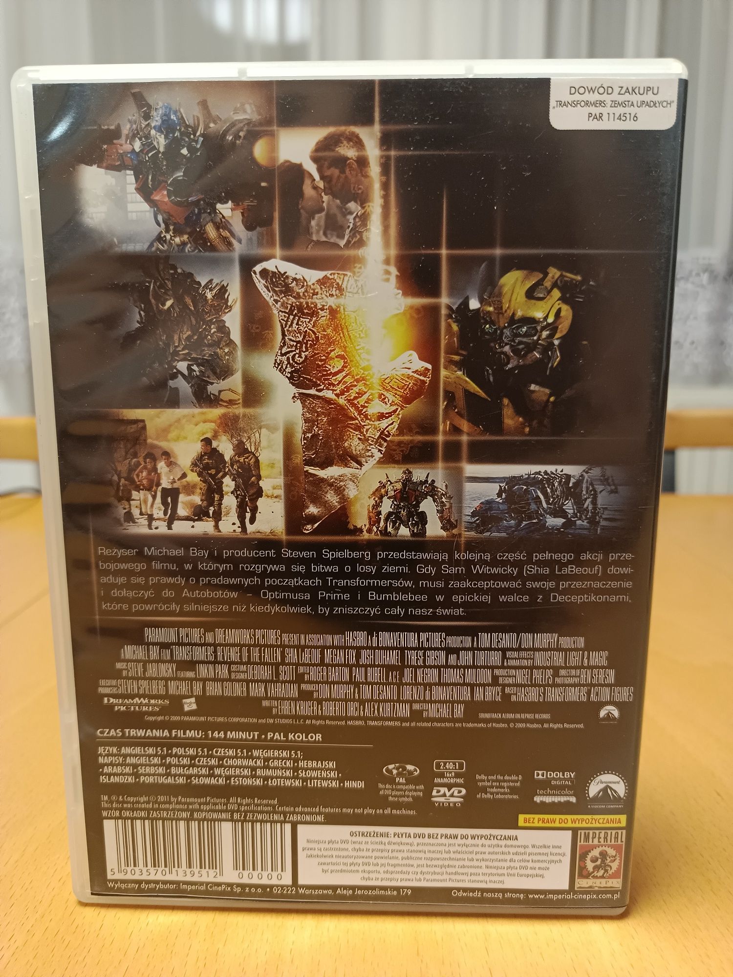 Transformers Zemsta Upadłych film DVD lektor polski