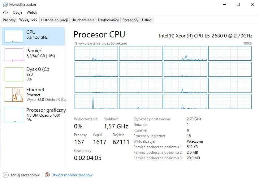 DELL Precision T3600 Xeon E5-2680, 64GB, 256 SSD, Quadro 4000, Win 10