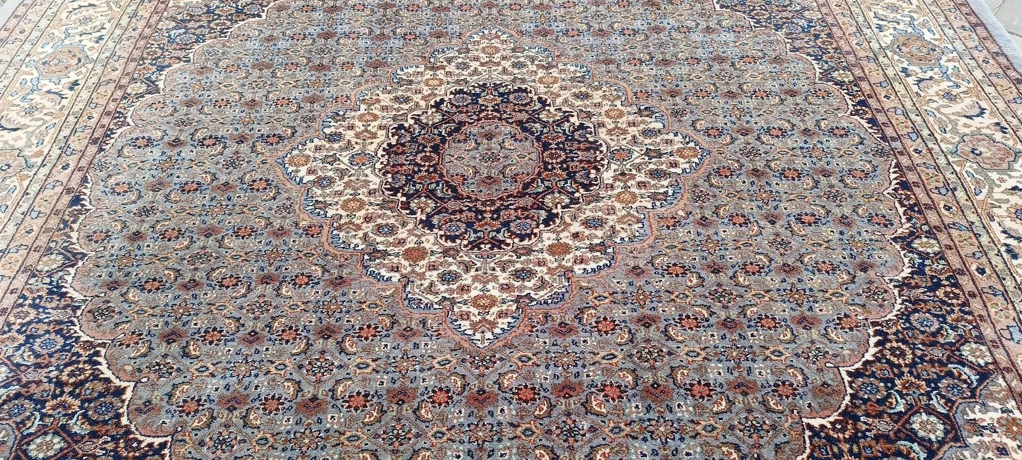 Moud dywan wełniany tkany ręcznie wełna 272 x 244 cm piękny z Iranu