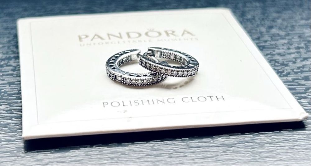 Nowe piękne srebrne kolczyki koła z cyrkoniami typu pandora s925
