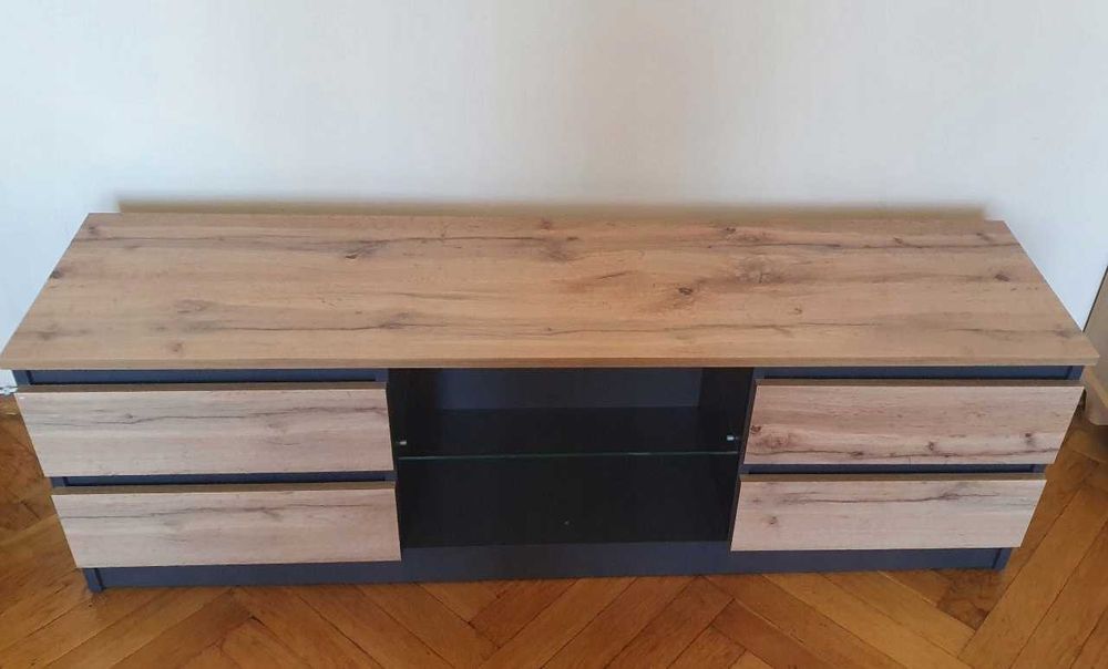 NOWA Szafka RTV Komoda Pod TV Do Salonu Sypialni Biała/Czarna/Dąb
