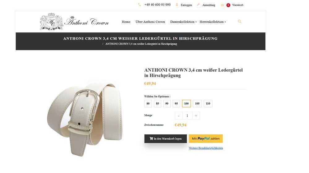 Anthoni Crown Tam: 100 Cinto de couro (1513)