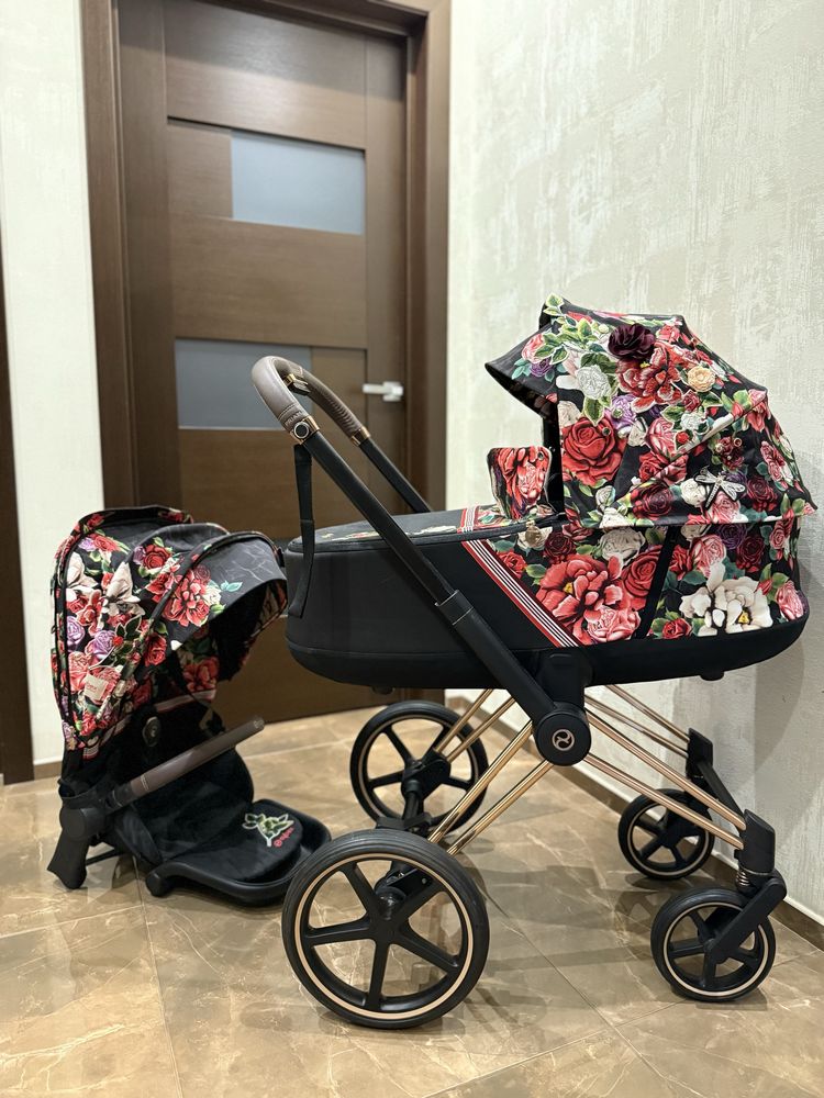 Коляска CYBEX PRIAM 4.0 SPRING BLOSSOM 2 в 1 Rose gold