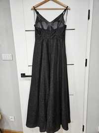 Sukienka balowa czarna z brokatem