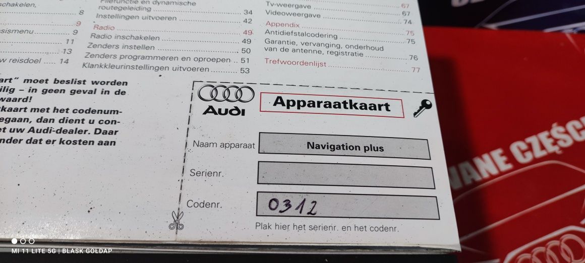 Radio Navigation Plus z Kodem Audi A6 C5 Lift Blask Gołdap