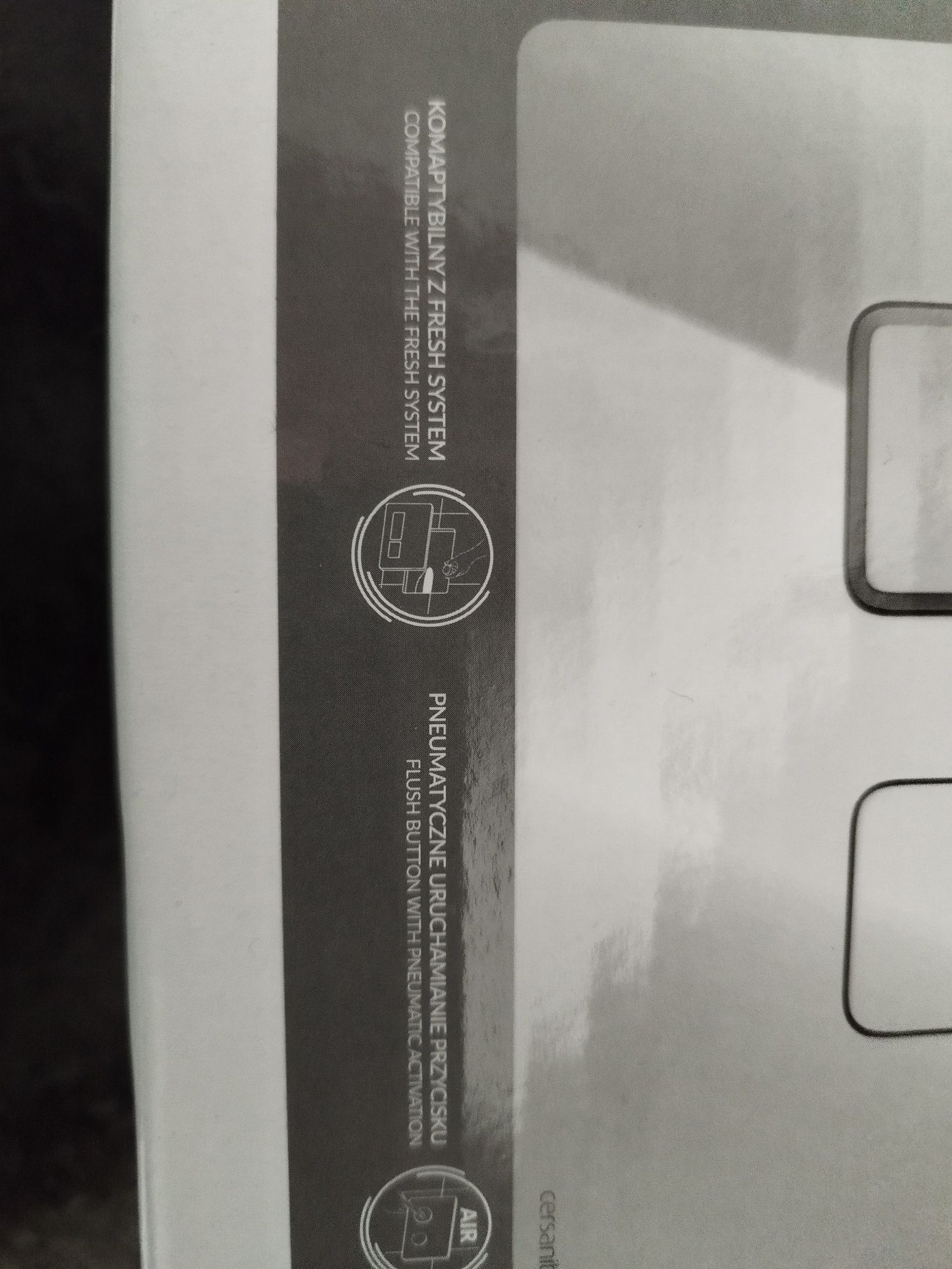 Cersanit accento square przycisk pneumatyczny chrom błyszczący nowy