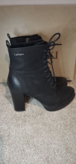 Czarne botki trzewiki obcas damskie lasocki Sosna 03 CCC 36 fashion