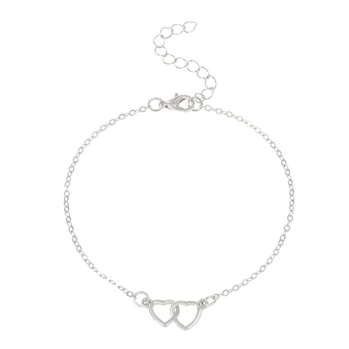 Bransoletka Na Nogę Srebrna Z Sercami 20+5Cm Ankier