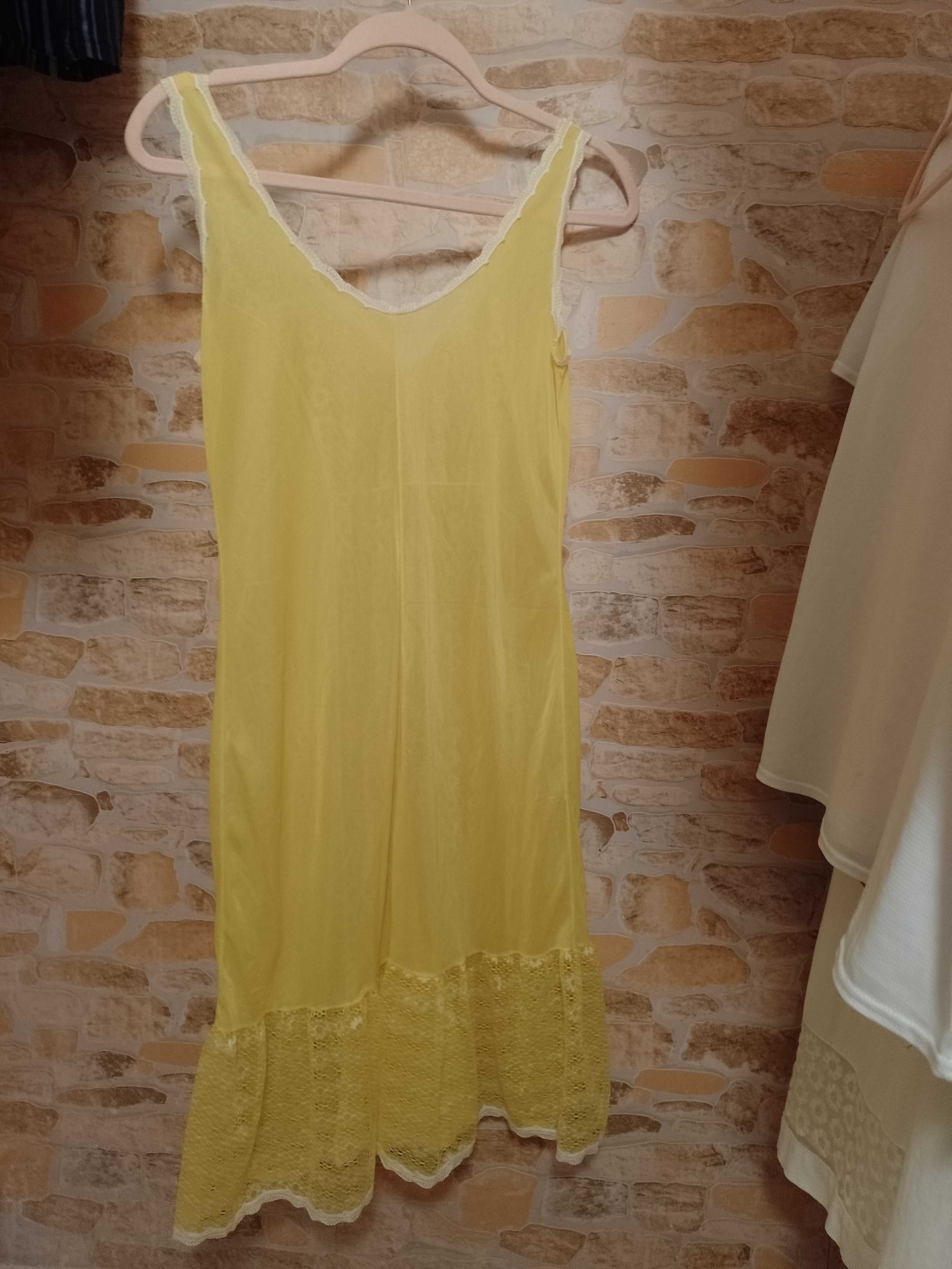 (42/XL) Żółta halka pod sukienkę z Londynu, koszulka nocna