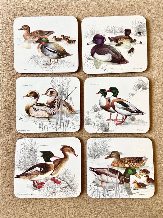 Conjunto de 6 bases inglesas para copos