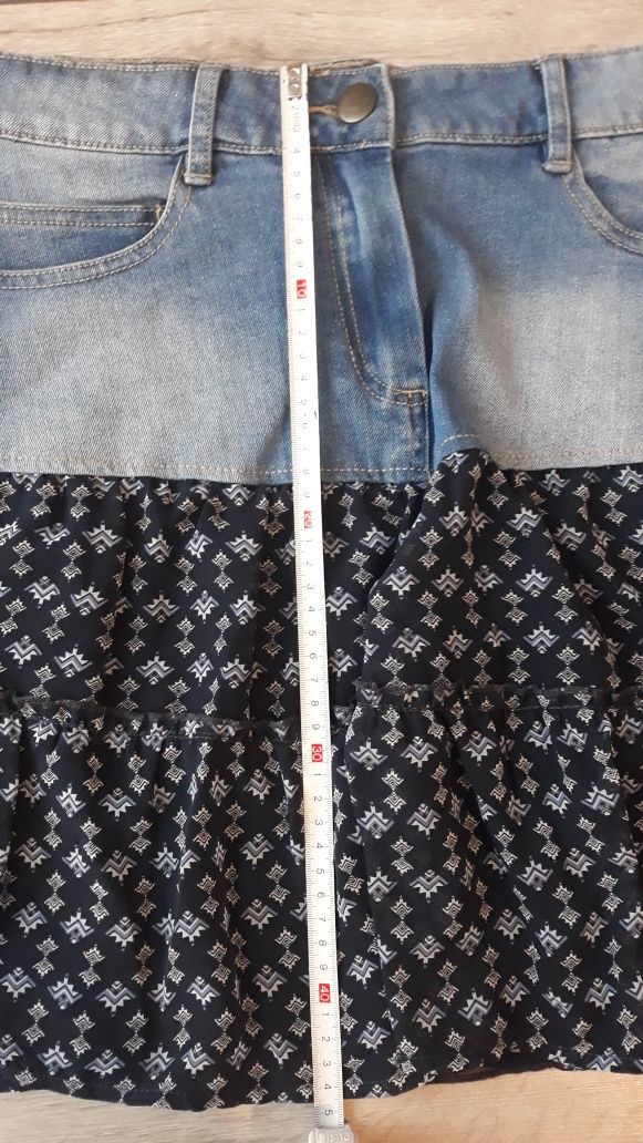 Spódnica jeans + materiał 38 M