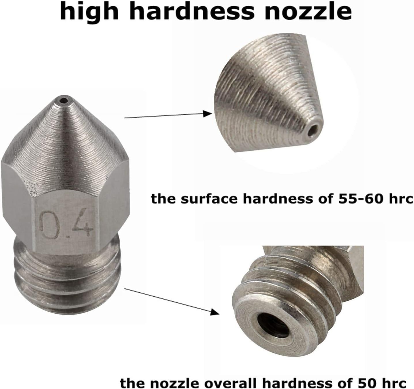 Zestaw 25 x dysza MK8 mosiężna do drukarki 3D Ender 0,2 0,4 0,6 0,8 mm