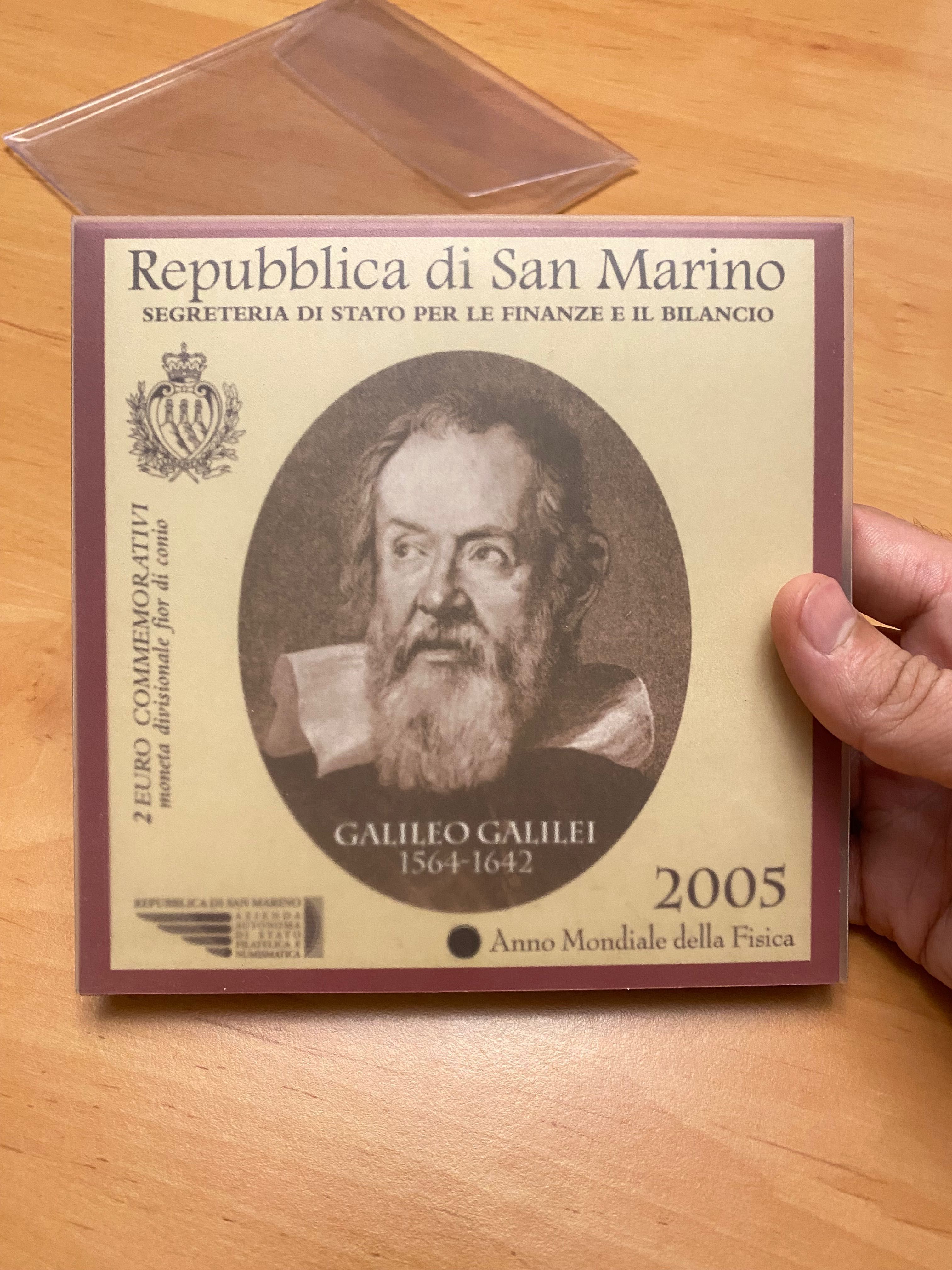 Moeda 2€ comemorativa San Marino 2005 Galileo Galilei