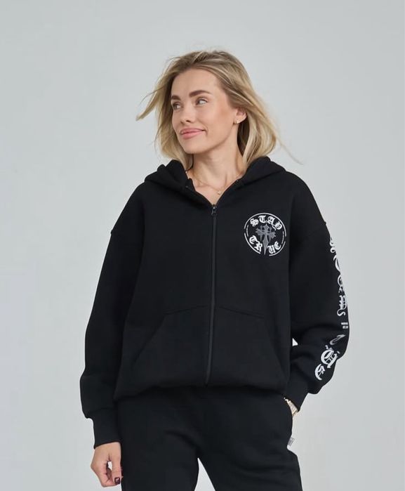 Худі на флісі з принтом від бренду Marymax