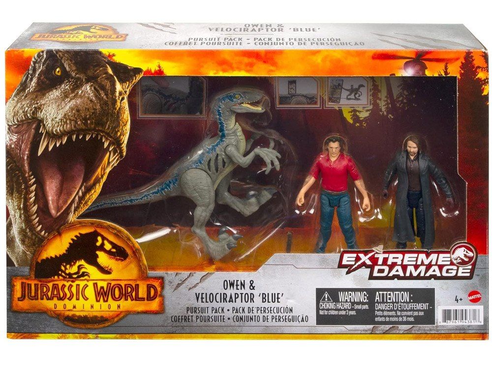 Jurassic World figurki Owen Velociraptor Blue + Rain Delacourt ZA4911