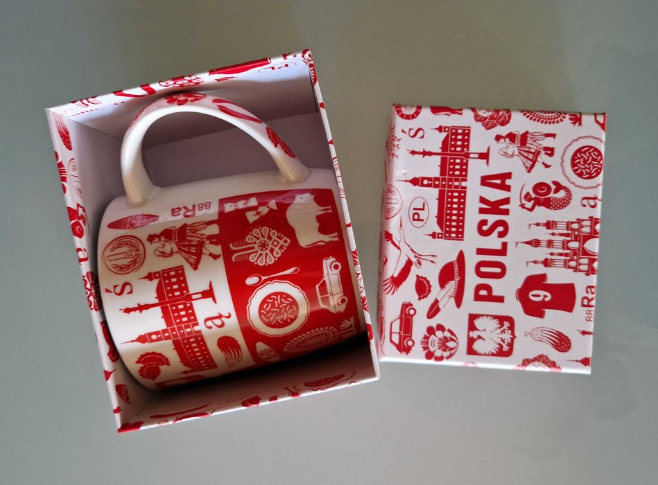 Kubek ceramiczny HANIA w pudełku (360 ml, Polska Symbole, FOLKSTAR)