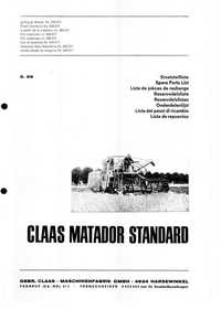 Claas Matador Standard, Columbus, Mercator, Mercator 60 katalogi cz PL