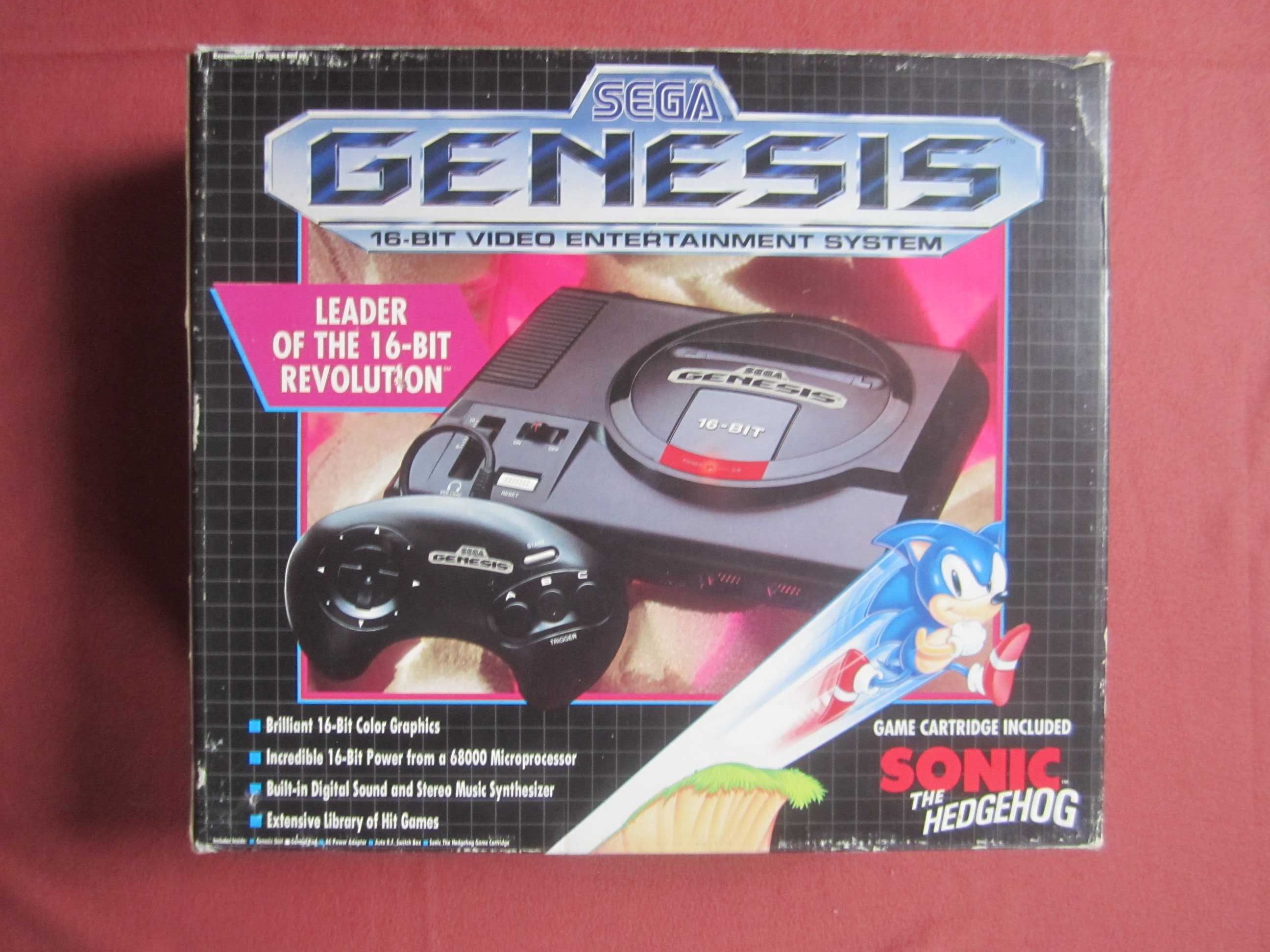 Konsola Sega Genesis Model 1 Sonic The Hedgehog BOX CIB Komplet BDB