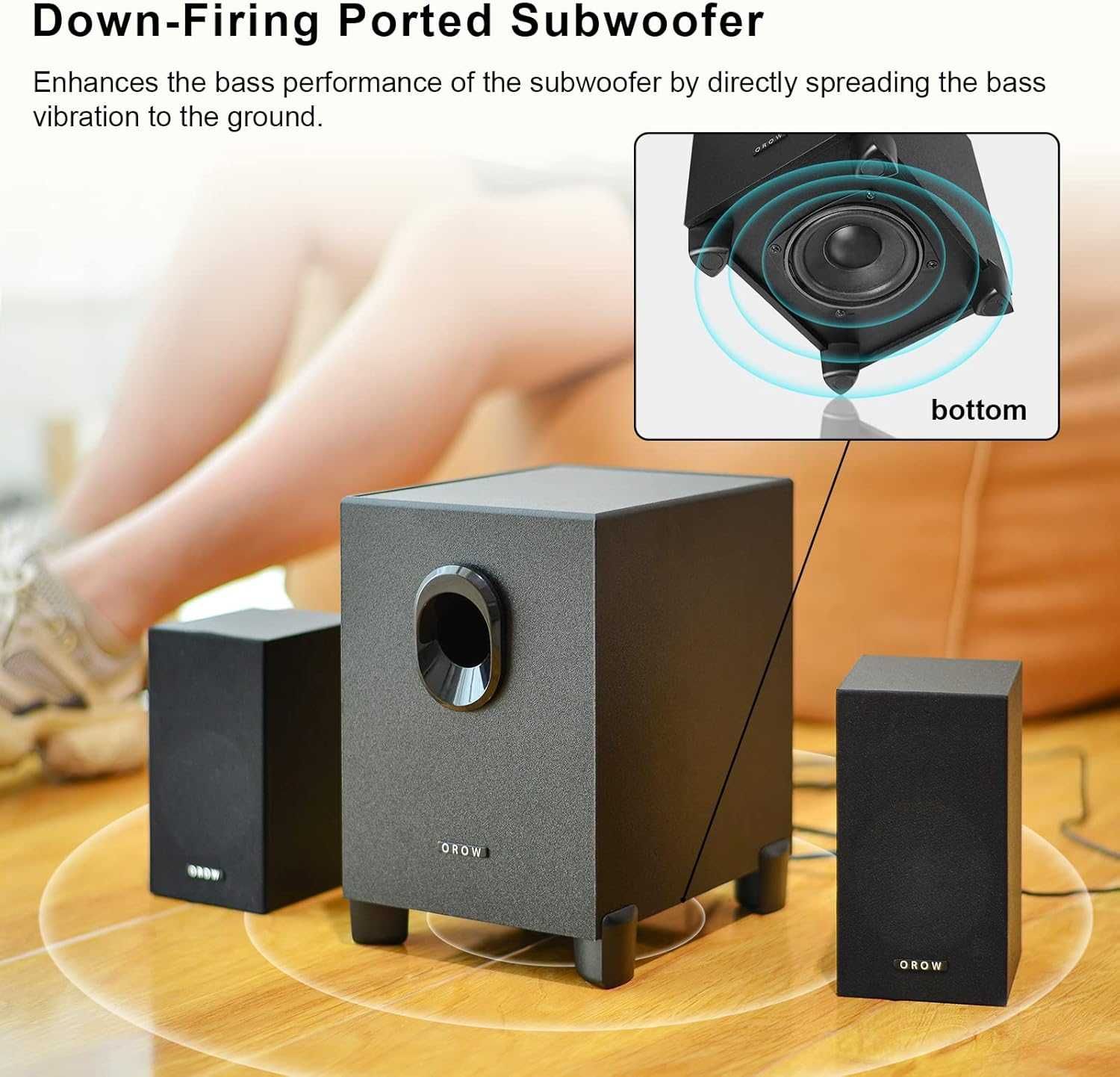 OROW S211 Nowy system głośników komputerowych 2.1 z subwooferem