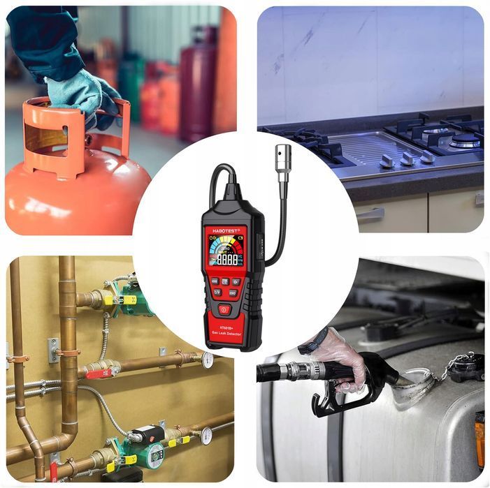 Detektor wycieków gazów miernik stężenia 9999 ppm 20,00% lel temp.