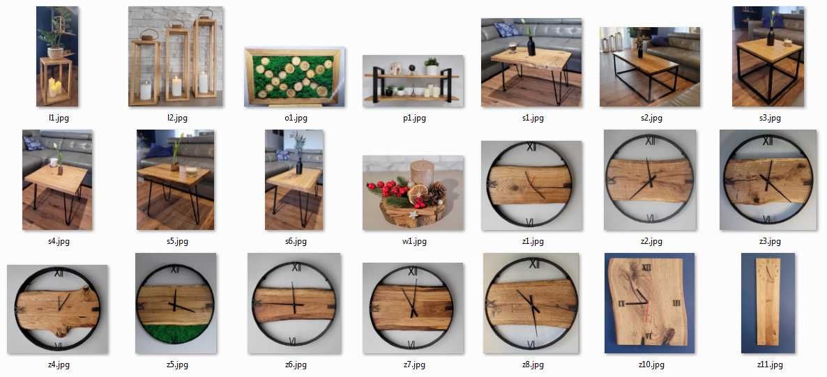 Industrialny stolik kawowy 60 cm, Ława, dębowy blat, Loft