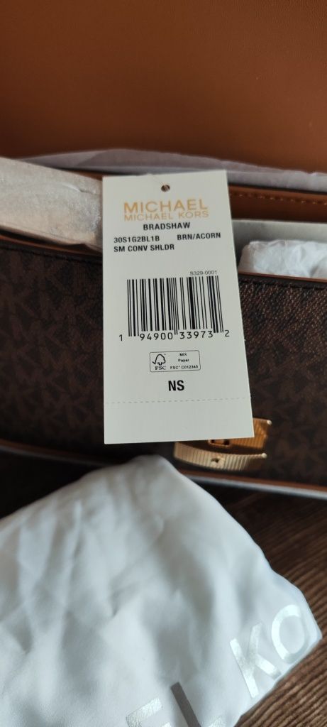 Michael Kors nowa oryginalna torebka Bradshaw skóra monogram brown