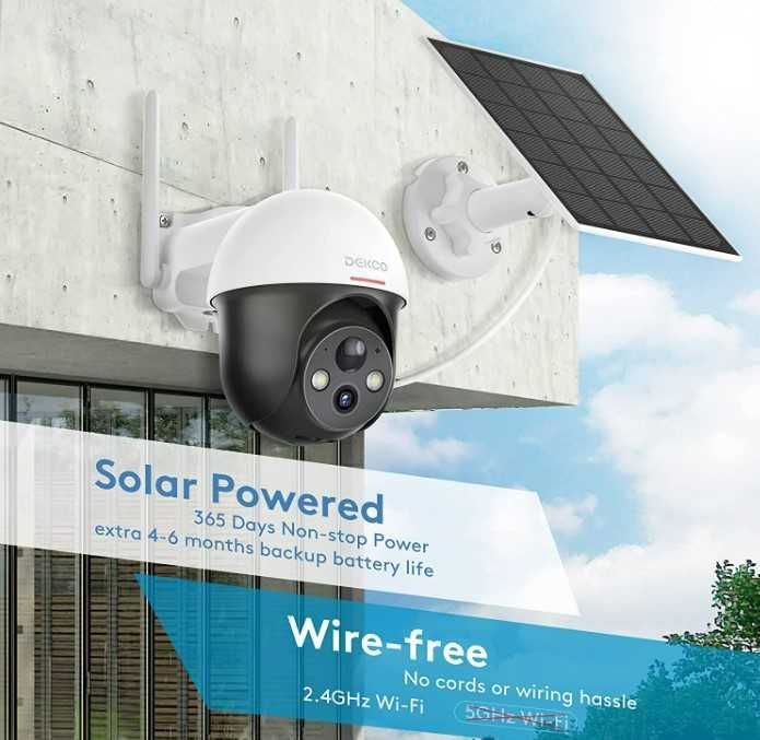 [NOVO] Câmara Vigilância Wi-Fi Rotativa 360º • QHD 2K • Painel Solar