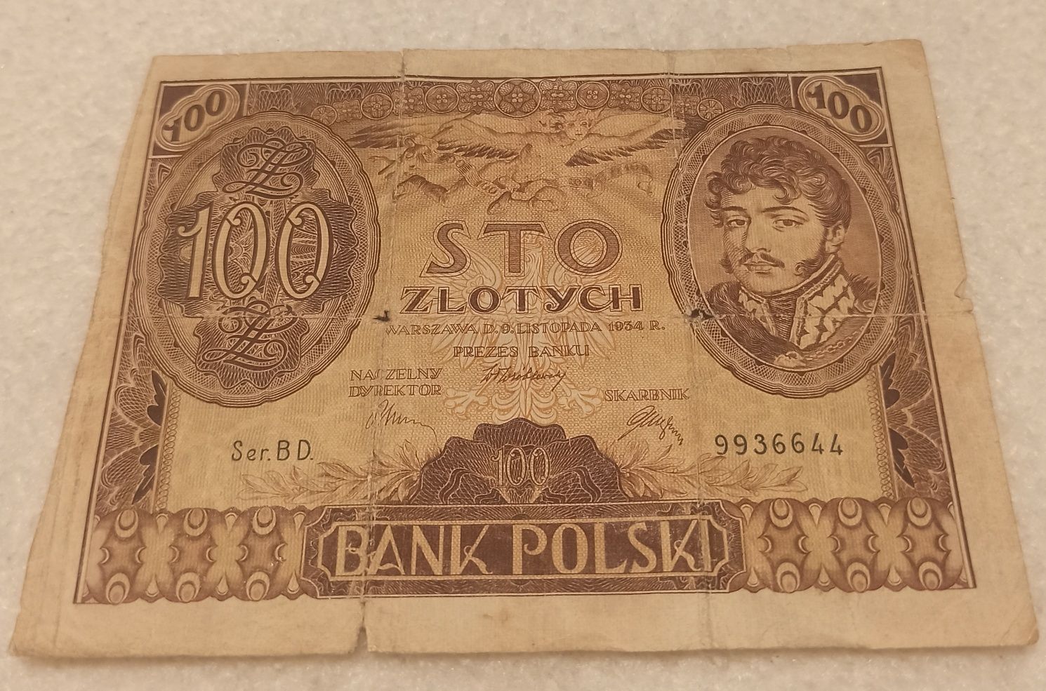 Banknot 100 Złotych - 1934 rok - Ser. BD